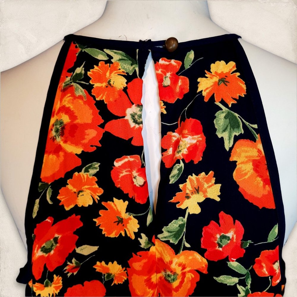 Forever 21 Black Maxi Dress with Orange & Yellow Floral Print - Picture 9 of 13